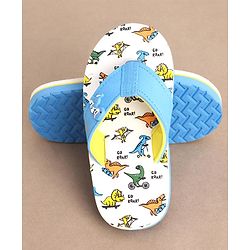 Cute Walk by Babyhug Slip On Flip Flops Dino Print - Off White