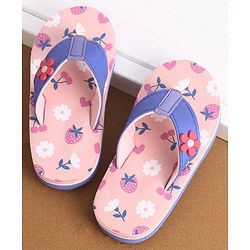 Cute Walk by Babyhug Slip On Style Flip Flops Floral Graphics and Applique - Light Pink