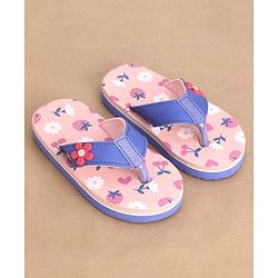 Cute Walk by Babyhug Slip On Style Flip Flops Floral Graphics and Applique - Light Pink