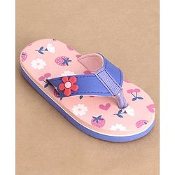 Cute Walk by Babyhug Slip On Style Flip Flops Floral Graphics and Applique - Light Pink