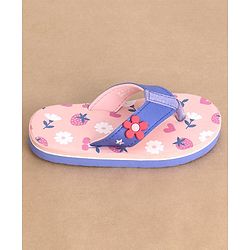 Cute Walk by Babyhug Slip On Style Flip Flops Floral Graphics and Applique - Light Pink