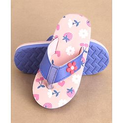 Cute Walk by Babyhug Slip On Style Flip Flops Floral Graphics and Applique - Light Pink