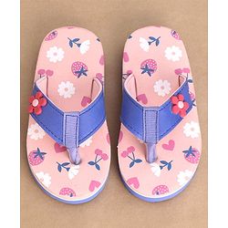 Cute Walk by Babyhug Slip On Style Flip Flops Floral Graphics and Applique - Light Pink