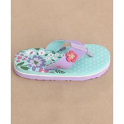 Cute Walk by Babyhug Slip On Flip Flops Floral Print - Blue