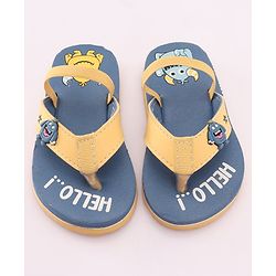 Cute Walk by Babyhug Slip On Style Flip Flops with Cartoon Graphics & Applique - Blue