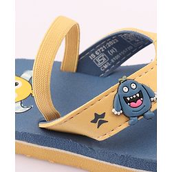 Cute Walk by Babyhug Slip On Style Flip Flops with Cartoon Graphics & Applique - Blue