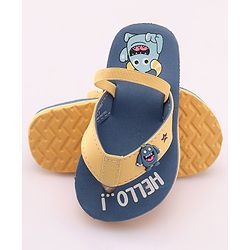Cute Walk by Babyhug Slip On Style Flip Flops with Cartoon Graphics & Applique - Blue