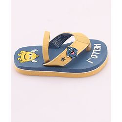 Cute Walk by Babyhug Slip On Style Flip Flops with Cartoon Graphics & Applique - Blue