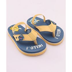 Cute Walk by Babyhug Slip On Style Flip Flops with Cartoon Graphics & Applique - Blue