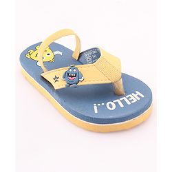 Cute Walk by Babyhug Slip On Style Flip Flops with Cartoon Graphics & Applique - Blue