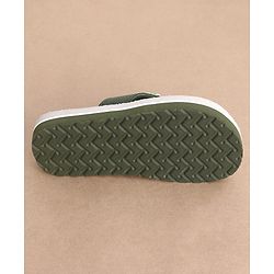 Cute Walk by Babyhug Striped & Dino Printed Slip On Flip Flops - Green & Blue