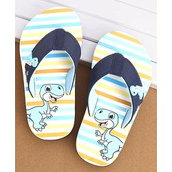 Cute Walk by Babyhug Slip On Flip Flops Dino Print - Blue