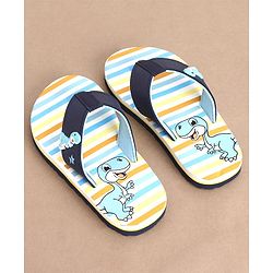 Cute Walk by Babyhug Slip On Flip Flops Dino Print - Blue