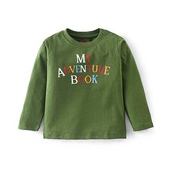 Babyhug 100% Cotton Full Sleeves T-Shirt Striped With Adventure Print Pack Of 3 - Green Yellow & White