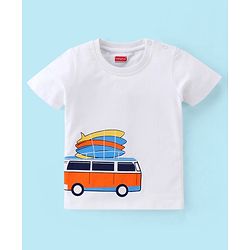Babyhug 100% Cotton Jersey Knit Half Sleeves T-Shirts Beach Print Pack of 7 - Multicolour