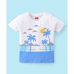 Babyhug 100% Cotton Jersey Knit Half Sleeves T-Shirts Beach Print Pack of 7 - Multicolour