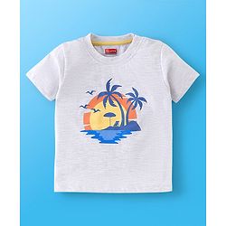 Babyhug 100% Cotton Half Sleeves T-Shirt Striped & Print Pack Of 7 - Blue Yellow & Green