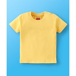 Babyhug 100% Cotton Half Sleeves T-Shirt Striped & Print Pack Of 7 - Blue Yellow & Green