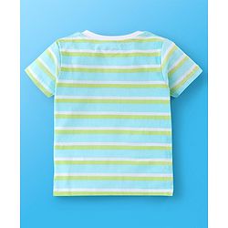 Babyhug 100% Cotton Half Sleeves T-Shirt Striped & Print Pack Of 7 - Blue Yellow & Green