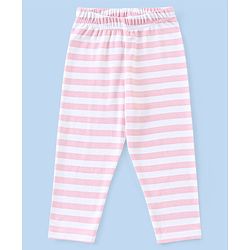 Babyhug Cotton Interlock Full Sleeves Night Suit with Kitty Print - Pink