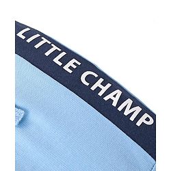 Babyhug Cotton Looper Knit Full Length Lounge Pant With Text Print - Blue
