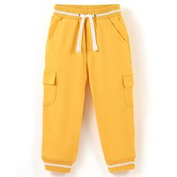 Babyhug Cotton Looper Knit Full Length Solid Color Lounge Pant - Yellow