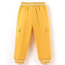 Babyhug Cotton Looper Knit Full Length Solid Color Lounge Pant - Yellow