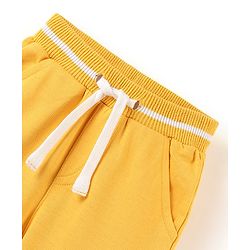Babyhug Cotton Looper Knit Full Length Solid Color Lounge Pant - Yellow