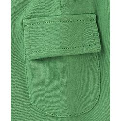 Babyhug Cotton Looper Knit Full Length Solid Lounge Pant with Draw Cord - Green
