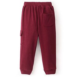 Babyhug Cotton Looper Knit Full Length Lounge Pants Text Print - Maroon
