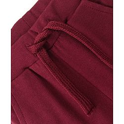 Babyhug Cotton Looper Knit Full Length Lounge Pants Text Print - Maroon