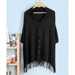Babyhug 100% Cotton Breast Feeding Multi Purpose Nursing Scarf- Black