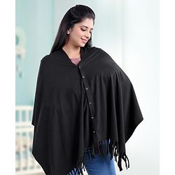 Babyhug 100% Cotton Breast Feeding Multi Purpose Nursing Scarf- Black
