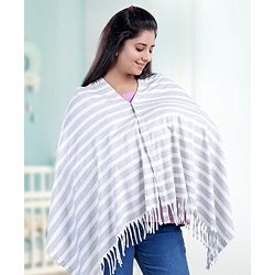 Babyhug 100% Cotton Breast Feeding Multi Purpose Nursing Scarf- Black