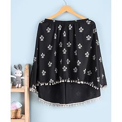 Babyhug Cotton Poncho Style Breast Feeding Nursing Cover Floral Print - Black