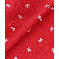 Babyhug Terry Knit Bow Print Towel Pack of 2 L 76.2 x B 76.2 cm- Red & White