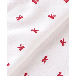Babyhug Terry Knit Bow Print Towel Pack of 2 L 76.2 x B 76.2 cm- Red & White