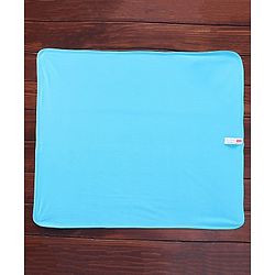 Babyhug Knit Terry Sheep Embroidered Hooded Towel  L 76 x B 76 cm- Blue