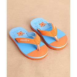 Cute Walk by Babyhug Slip on Flip Flops Crab Print - Blue and Orange