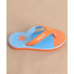 Cute Walk by Babyhug Slip on Flip Flops Crab Print - Blue and Orange