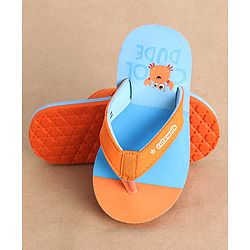 Cute Walk by Babyhug Slip on Flip Flops Crab Print - Blue and Orange
