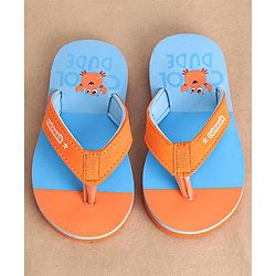 Cute Walk by Babyhug Slip on Flip Flops Crab Print - Blue and Orange