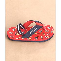 Cute Walk by Babyhug Slip On Flip Flops Boat Print - Red & Blue