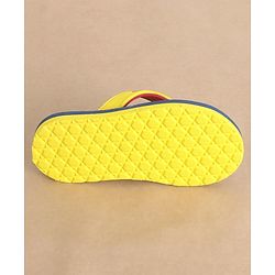 Cute Walk by Babyhug Slip On Flip Flops Construction Vehicle Print - Yellow & Blue