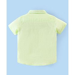 Babyhug Cotton Linen Half Sleeves Solid Shirt- Lime Green