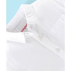 Babyhug Cotton Linen Half Sleeves Solid Shirt- Lime Green