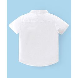Babyhug Cotton Linen Half Sleeves Solid Shirt- Lime Green