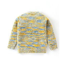 Babyhug Full Sleeves Melange Pullover - Yellow & Blue