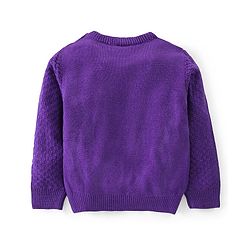 Babyhug Knit Full Sleeves Sweater Cable Knit Design - Purple