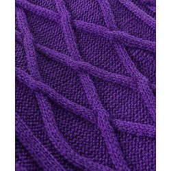 Babyhug Knit Full Sleeves Sweater Cable Knit Design - Purple